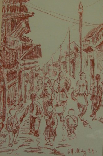 Rötelzeichnung china reise - rötelzeichnung,