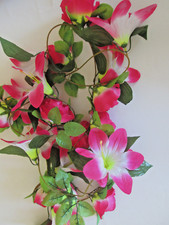 ROSEN LILIEN GIRLANDE 2,75m 21 Blüten Advents Deko Merry Christmas Weihnacht