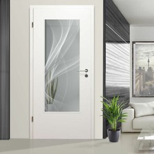 Glaseinsatz Innentürglas für Holztür mit Lasergravur LALD-004-F "Nebel"