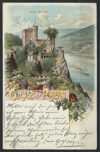 Gruss vom rhein schloss - vom, rhein,