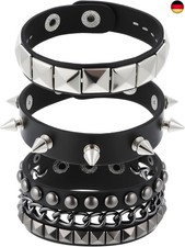  3 Stück Punk Besetztes Armband Gothic Nieten Armband Punk Rock Armbänder S 