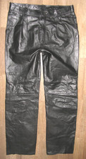 -Mc DUNCAN- Herren- Bundfalten- LEDERHOSE schwarz aus GLATTLEDER ca. Gr. 50-52