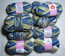 Wolle Riesenpaket Red Heart Paket Acryl Farbverlauf Blau Gelb Grau