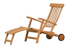 Teak Deckchair Europa mit Rad