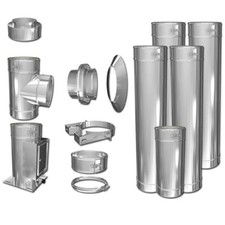 Außenkamin Edelstahlkamin DW 150 doppelwandig 0,5 mm / 0,6 mm T600 Schornstein