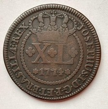 40 Reis 1774 Brasilien / Brasil Jose Joseph Kupfer Km#184