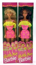 2x 1994 Ruffle Fun Barbie Puppe: Barbie 12433 + Teresa 12435 / Mattel, NrfB