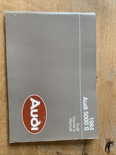 Betriebsanleitung Owner´s Manual Audi 5000 S  Typ 44 USA-Modell 1984 Englisch