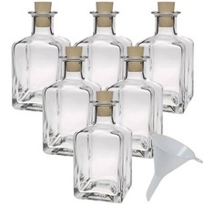 6 x leere Glasflasche Flasche Ölflasche Likörflasche mit Korken 200 ml 0,2 L