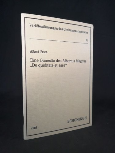 Eine quaestio des albertus - quaestio,