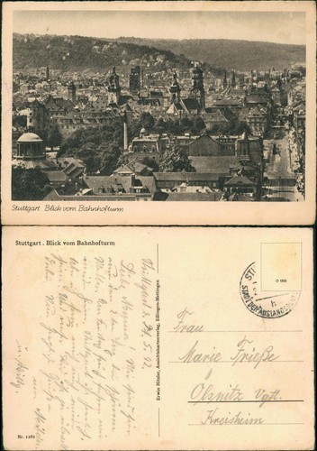 Ansichtskarte stuttgart blick - ansichtskarte,