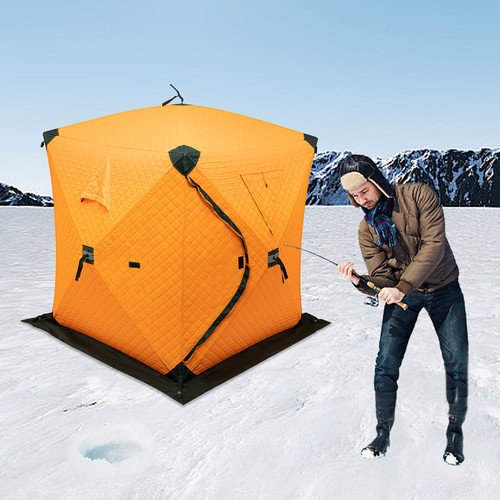 Ice lake fishing shelter - ice,