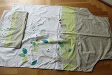 2 tlg Vertbaudet Bett-wäsche Kissenbezug und Bettlaken baum grün igel kinderbett