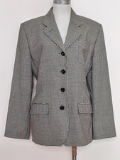 JIL SANDER Jacke Blazer 40 pure Wolle  schwarz/weiß