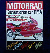Das Motorrad 18/1988, BMW K1, Yamaha FZR 1000, Kawasaki GPZ 500 S
