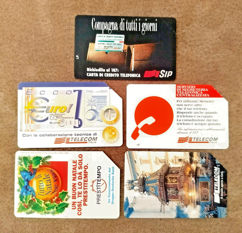 Fünf telefonkarten italien - telefonkarten,