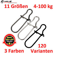 Angel Snaps Karabiner Edelstahl Duolock Wirbel Einhänger Black Silver Black Matt