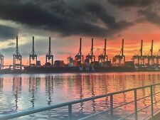 Hamburg Hamburger Hafen Kräne Kran Bild Leinwandbild Wandbild Keilrahmen XXL