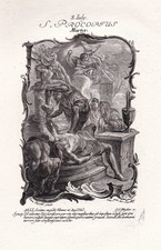 Prokopios Caesarea Historiker historian 8 Juli Heiligenbild Kupferstich 1750