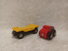 120.0029 Brio 33559 Anhänger Autotransportwagen m. Auto Holzeisenbahn Railway