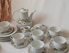 Thomas- Arcta Kaffeeservice für 6 Personen – Weiß, 21-tlg.– Grünes Blumenmuster