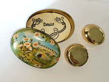  Vintage Blumen Metalldose Dralle + 2 alte Messing Dosen, glänzend, Handarbeit