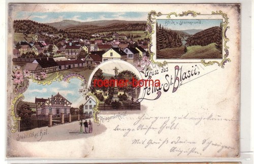 80124 lithografie gruss aus - ak,