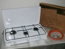 Orgaz OR-301-W Mobile Gas kocher Kochplatte 3 flammig Camping Herd 4,8kW G30 WHT