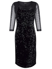 Marken Pailletten Abend Kleid