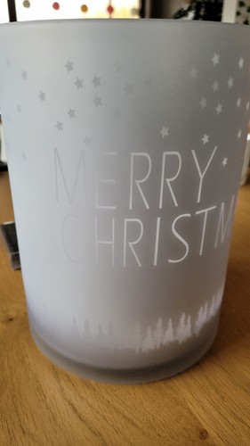 Windlicht mit merry - merry, christmas