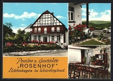 Lichtenhagen, Blick auf die Pension-Gaststätte Rosenhof, Ansichtskarte 