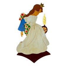 Mid-Century Spinnrad Deko 22cm