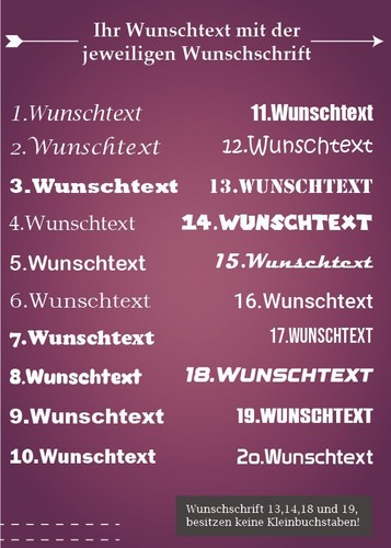 Wunschtext aufkleber - 2x,