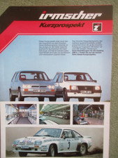irmscher Kurzprospekt Corsa A+Kadett D, Ascona C,Manta B brochure Deutsch
