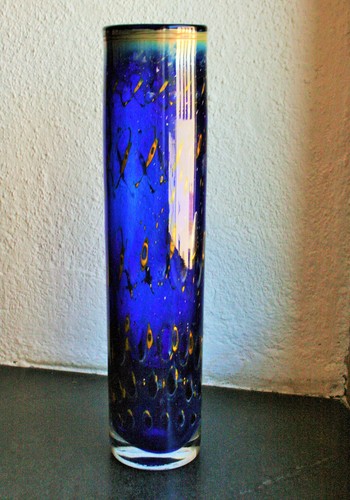 Glas vase pfauenauge - glas,