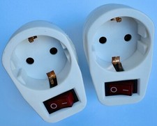 2x Steckdose mit Schalter schaltbare Steckdosenschalter Stecker Zwischenstecker
