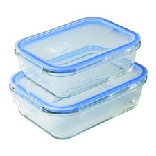 Frischhaltedosen Set Glas Aufbewahrungsbox Vorratsbehälter mit Deckel 2 Stück