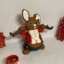 Großer Hase, Rabbit Braun 35 cm, Hasen Statue Figur Osterhase, Osterdeko