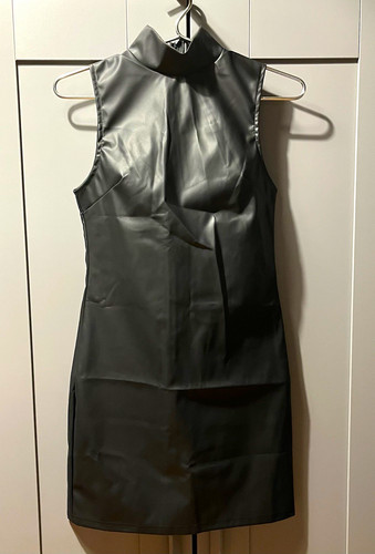 Damen minikleid kunstleder - minikleid,