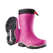 ABVERKAUF Dunlop Blizzard Winterstiefel für Kinder gefütterter Gummistiefel pink