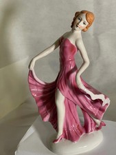 Tänzerin Porzellanfigur Unterweissbach Thüringen – 25 cm – Rosa Kleid – Handbema
