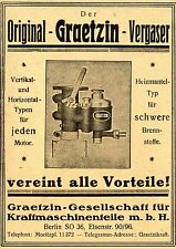 Original-Graetzin-Vergaser Gesell.f.Kraftmaschin. Berlin SO36  Annonce 1923