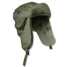 Piloten-, Flieger-Pelzmütze, Chappka,  Größe 59-60, Oliv, Neu