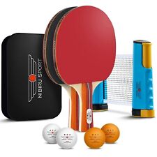 Nibiru Sport Profi Tischtennis Set Tischtennisschläger mit Netz Schläger Bällen.