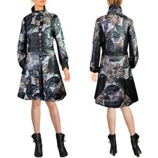 Tailliert Feminine Patchwork Trench Mantel Übergangsjacke Trenchcoat NEU Gr.42