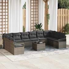 Sofa Set mit Kissen Poly Rattan Gartenmöbel Outdoor-Sofa Modulare Couch vidaXL