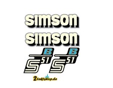 4 teiliger Dekorsatz Simson S51B Retro Aufkleber Set DDR Style