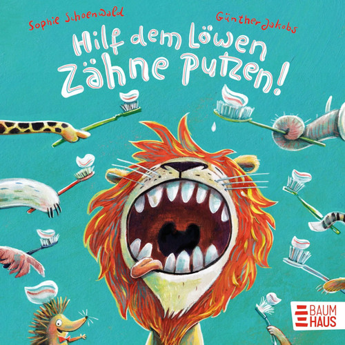 Hilf dem löwen zähne - hilf, putzen