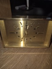 Alte Junghans Uhr Wecker, Messing Gehäuse, Quarz Uhrwerk W751