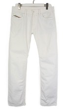 DIESEL Safado 0041L Jeans Herren W31 Regular Straight Weiß Stretch Knopfleiste